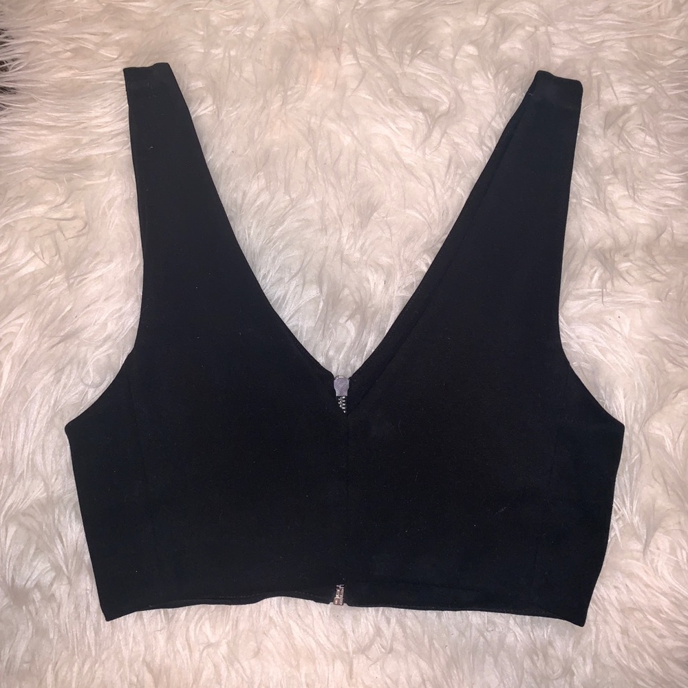 Zara black crop trop